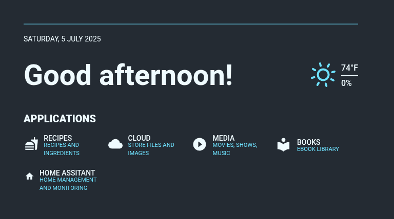 Start page for other users to find services they can use