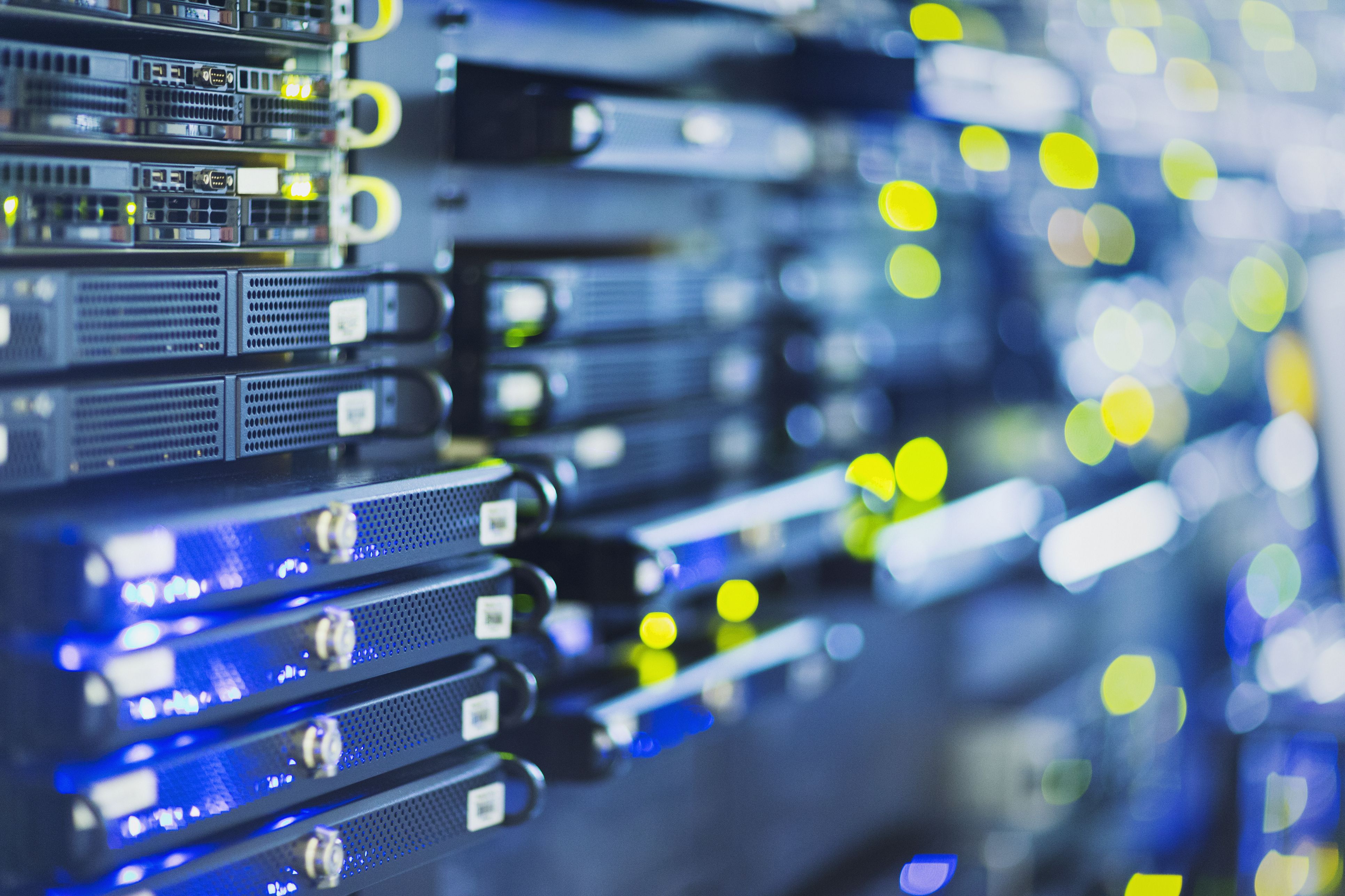 A rack of servers