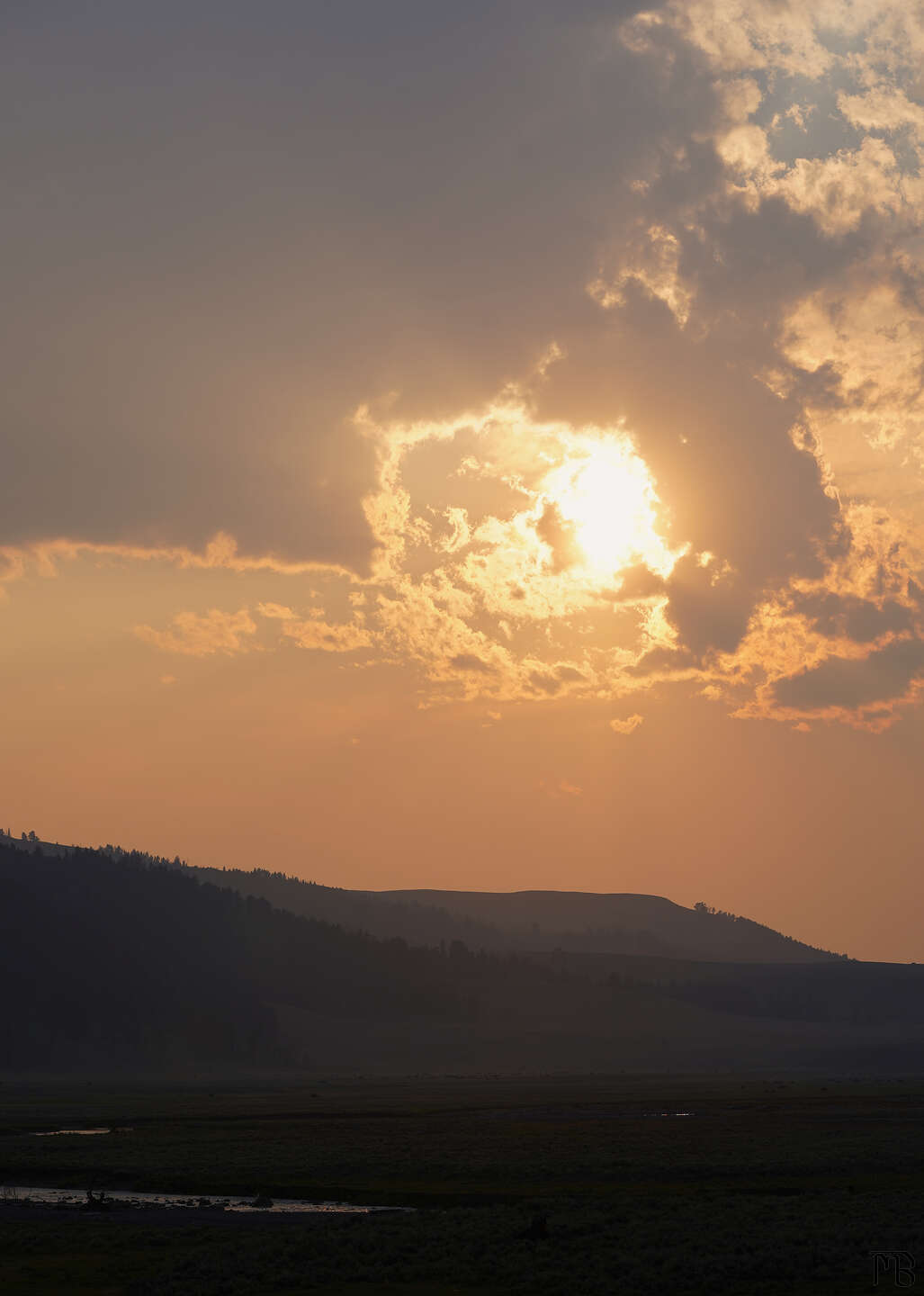 A sunset in Lamar Valley