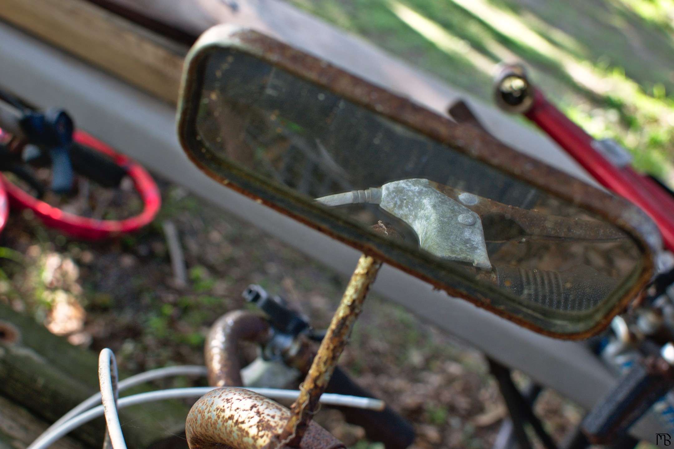 Mirror on old bike