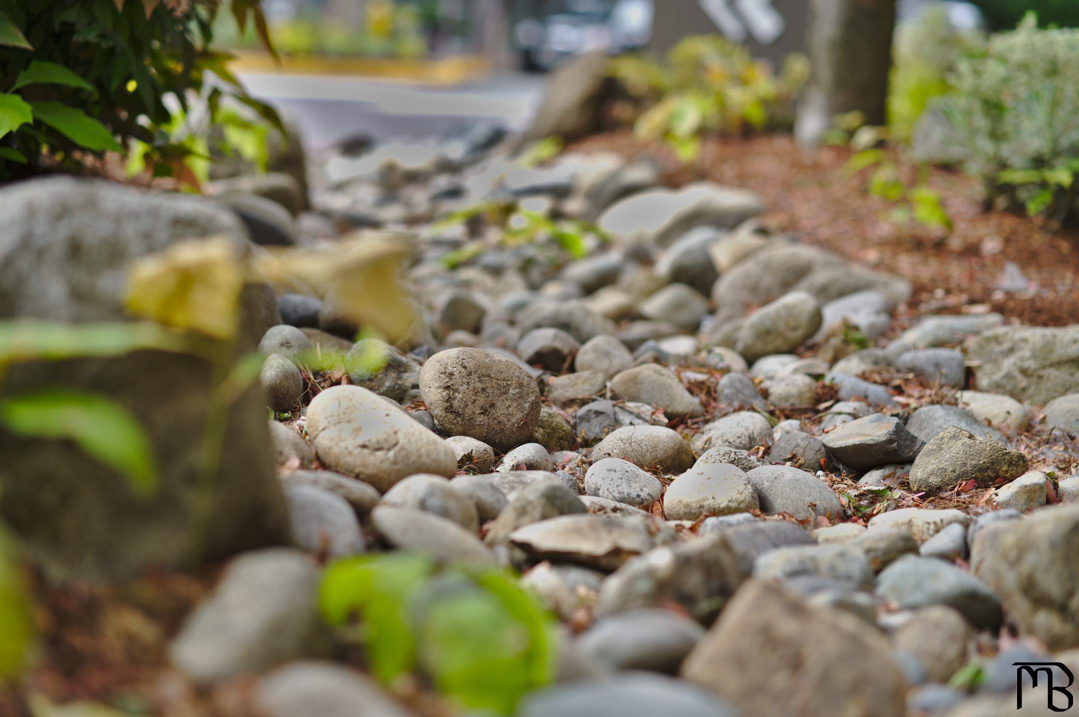 Rocks near road