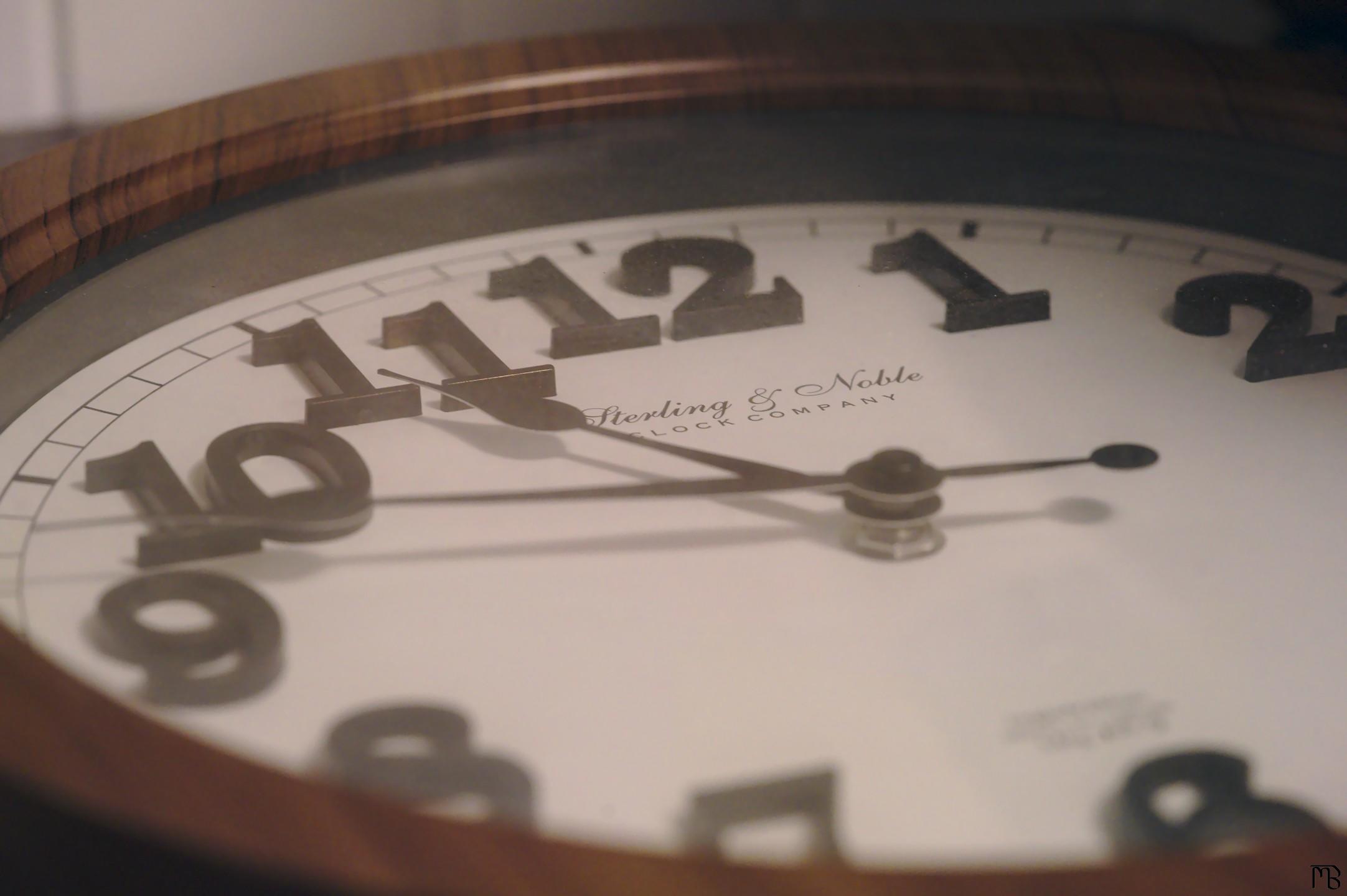 Clock laying on a table