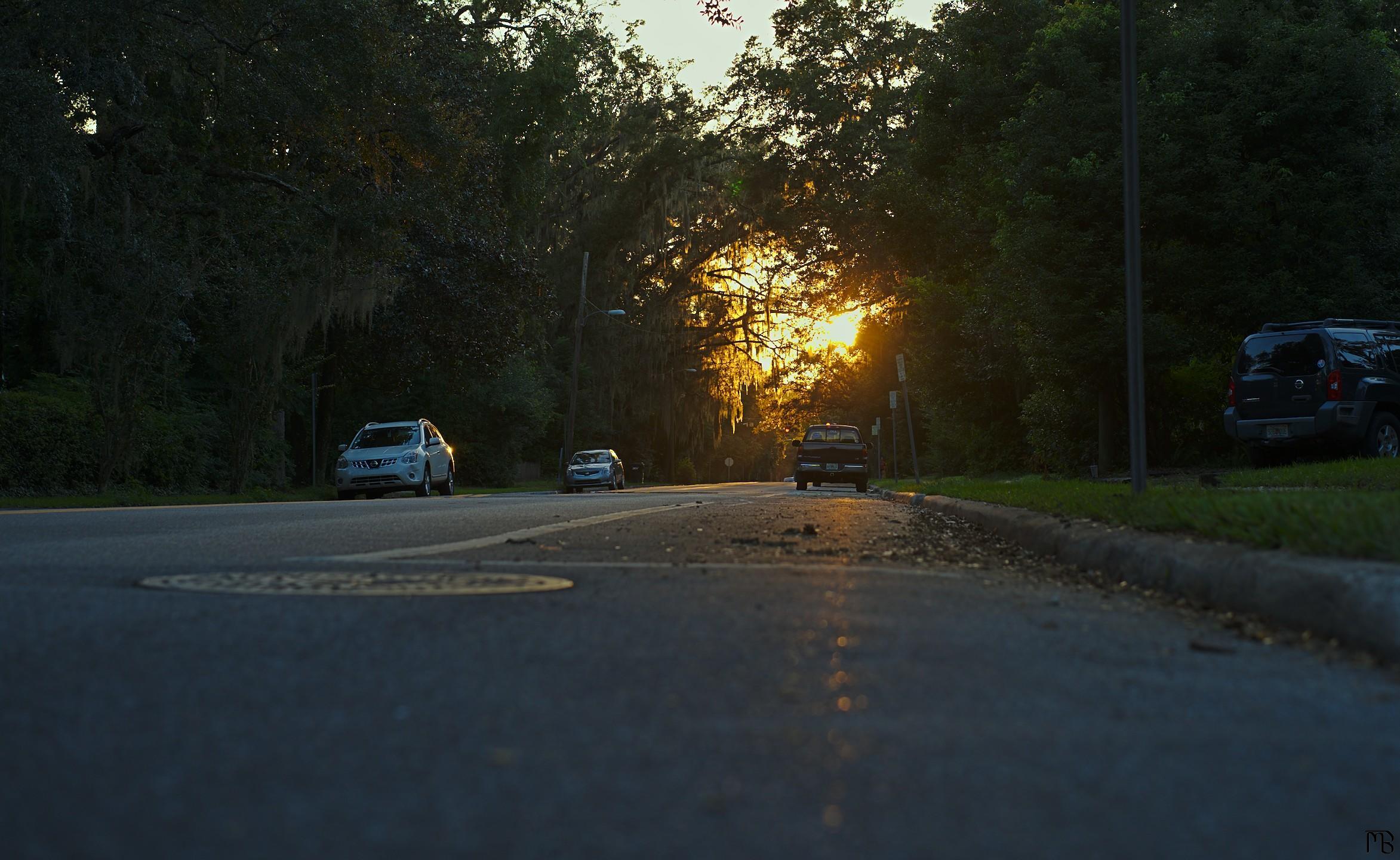 Sunset from road