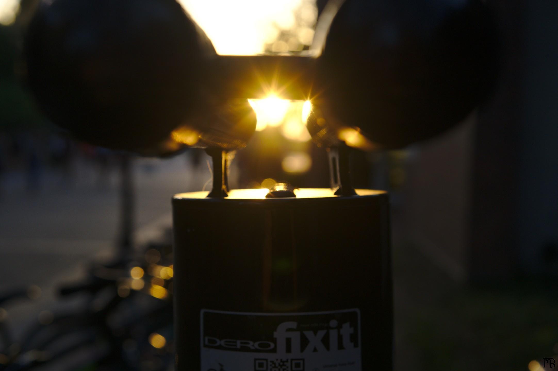 Sundown through bike rack