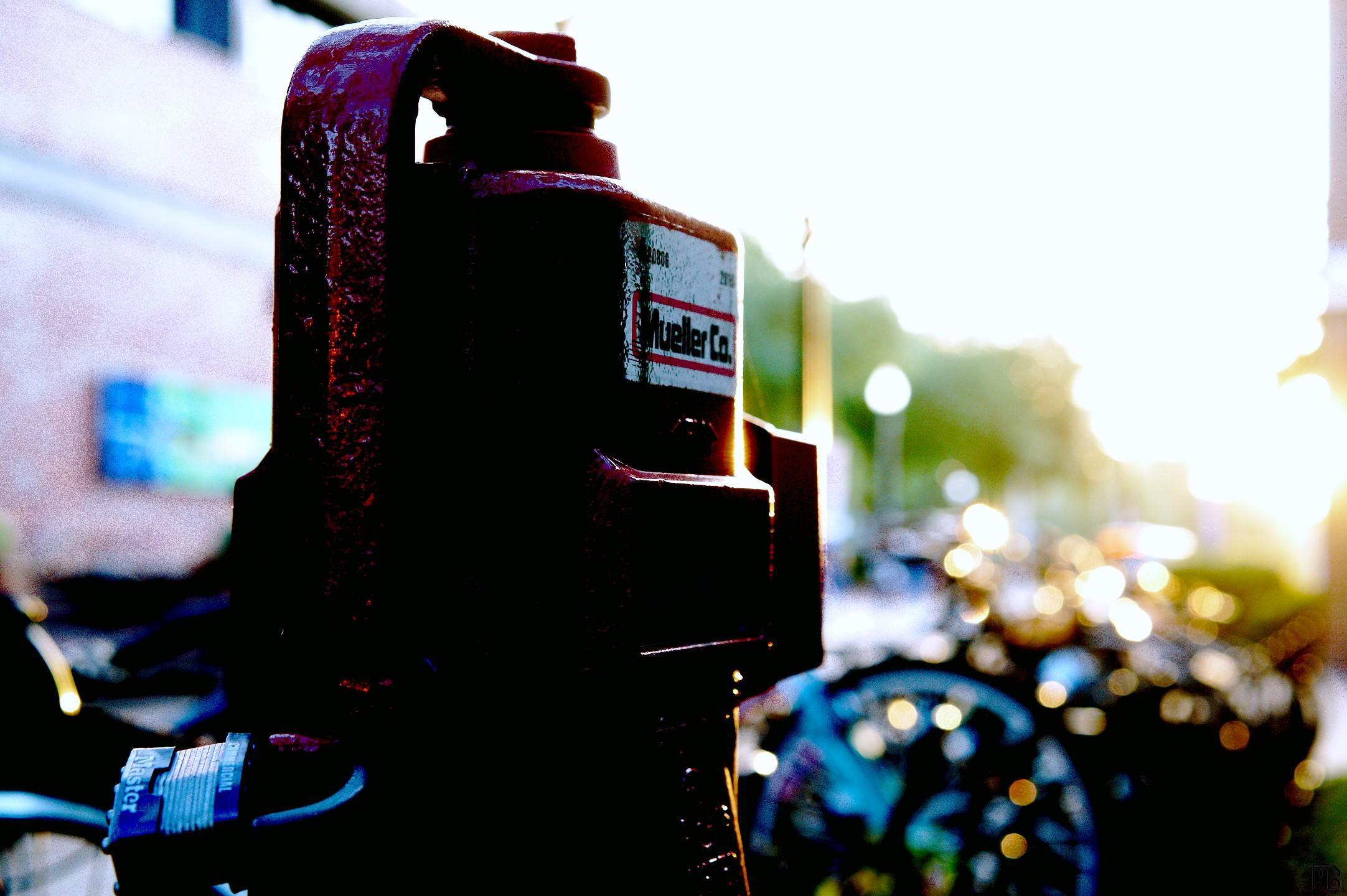 Arty air pump in sunset