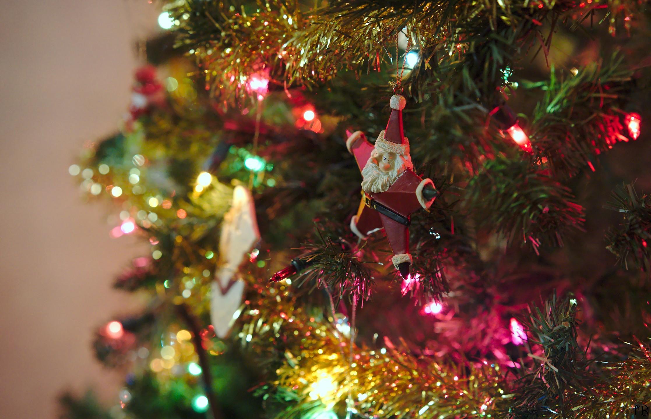 Santa star in Christmas tree