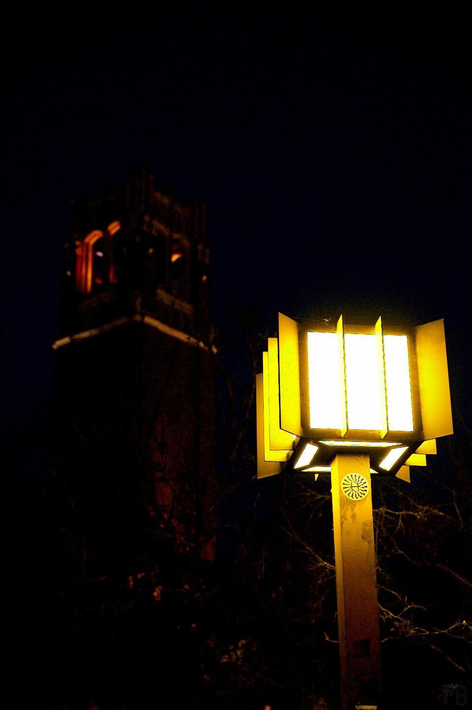 Arty orange light and clock