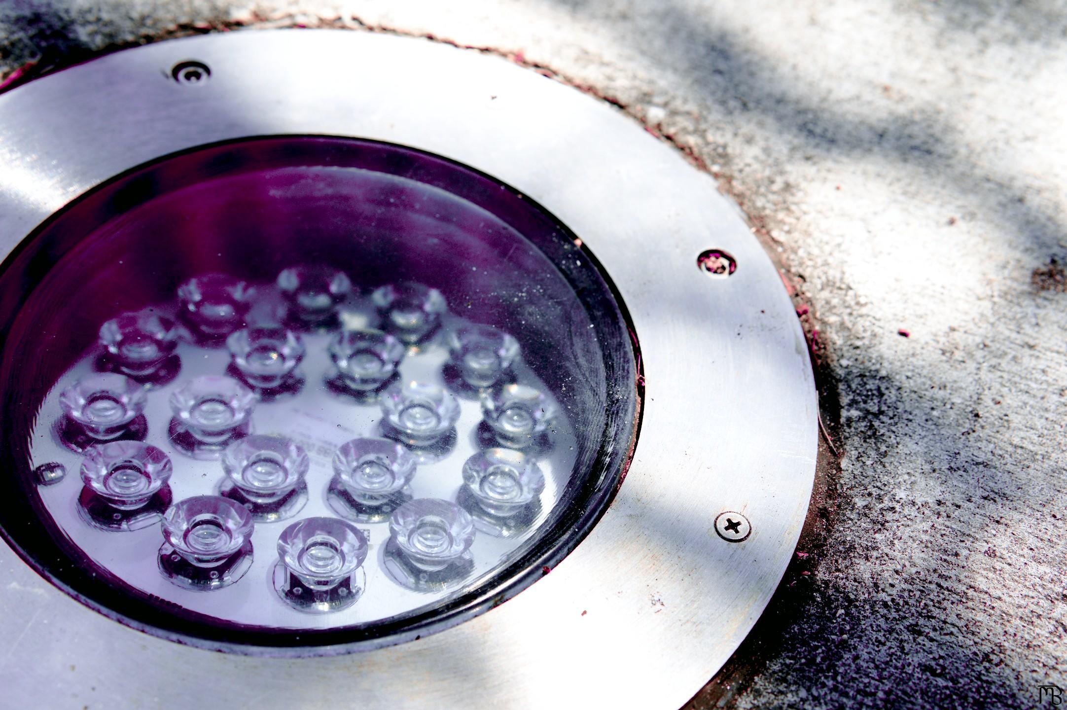 Arty purple and blue floor light