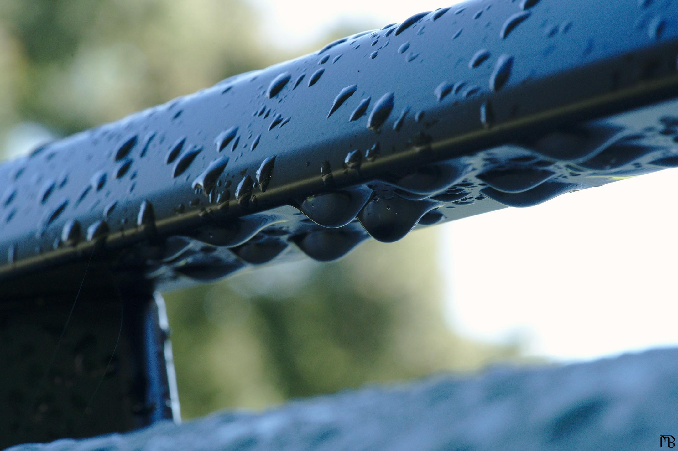 Water drops on car