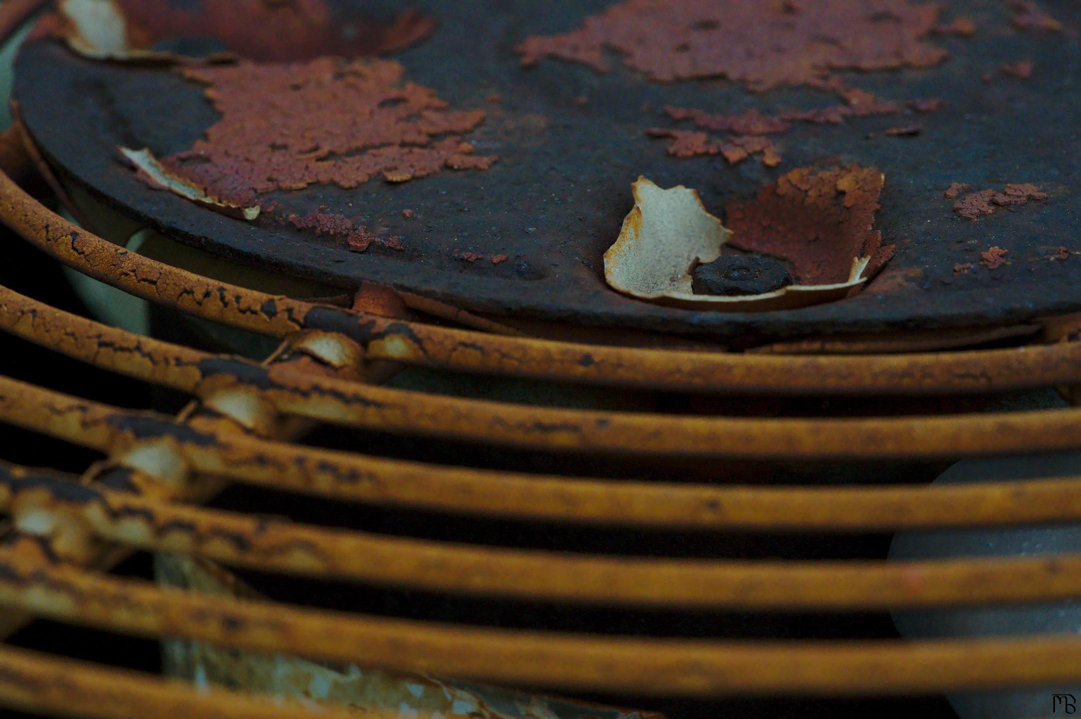 Rusty top of AC unit