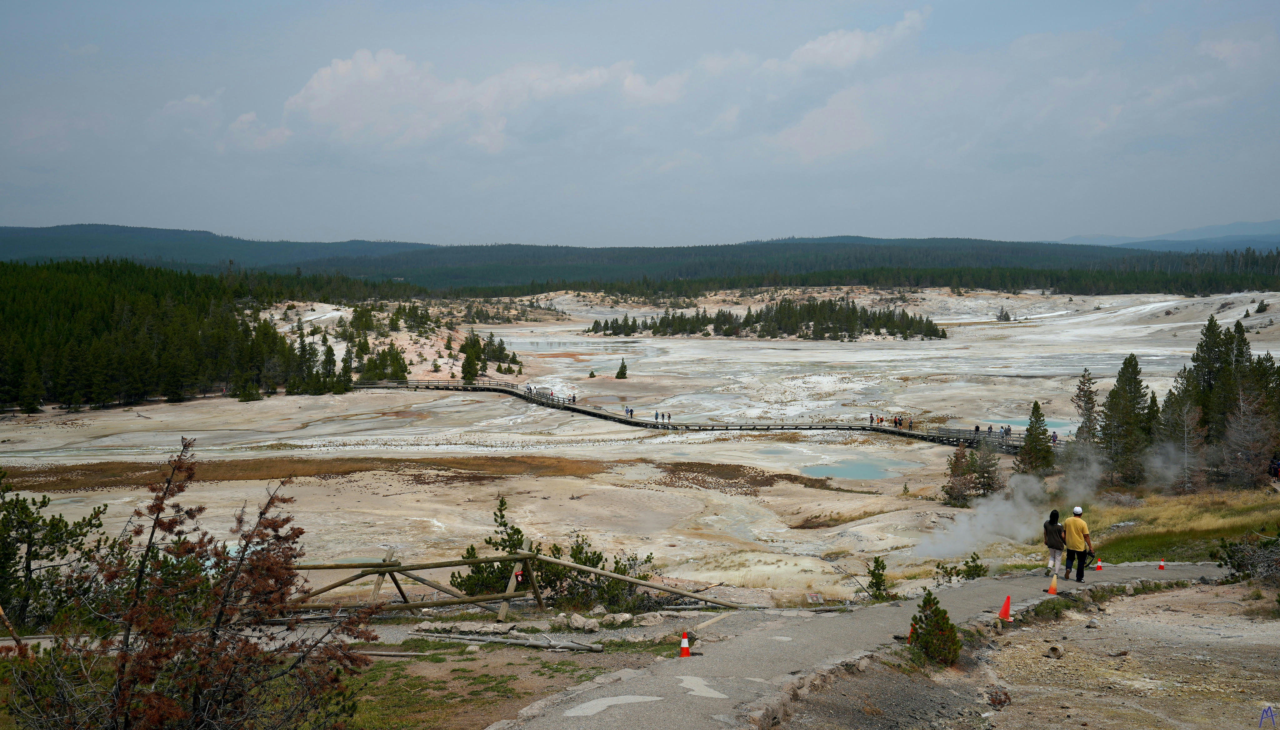 Valley of hot springs at Yellowstone