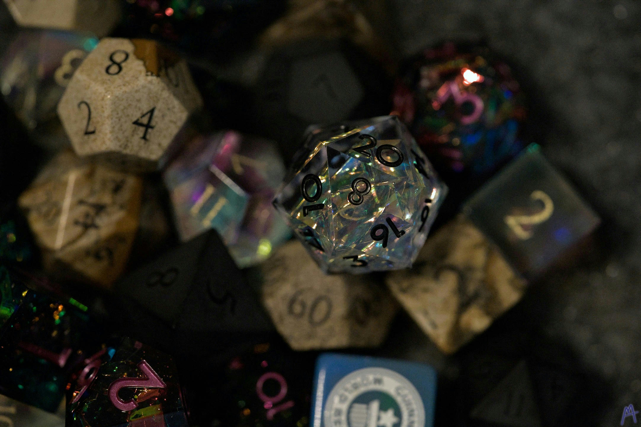 Close up of pile of dice