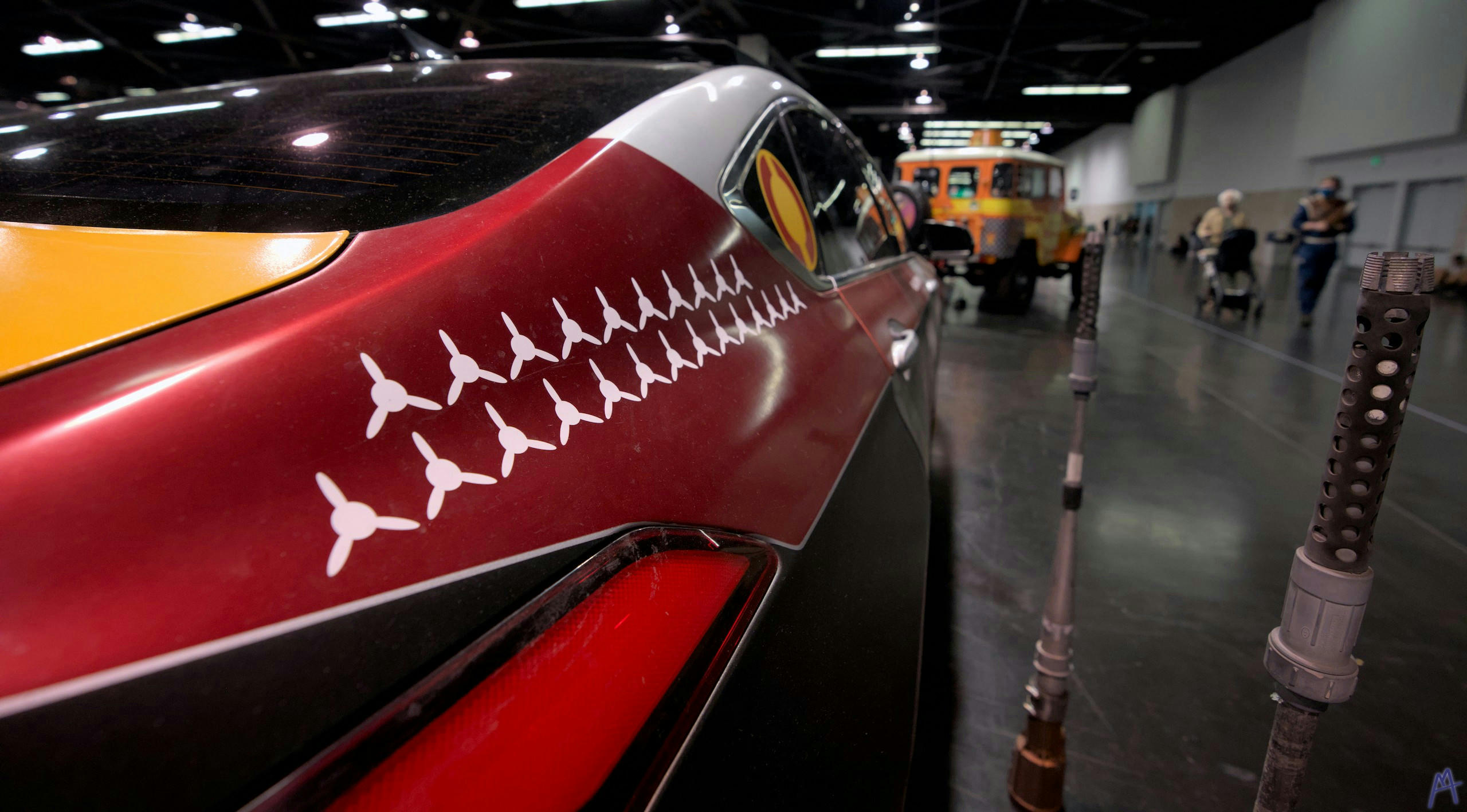 Red Star Wars themed car at Star Wars Celebration