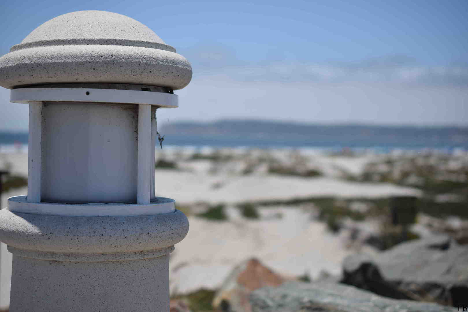 Light post on the beach