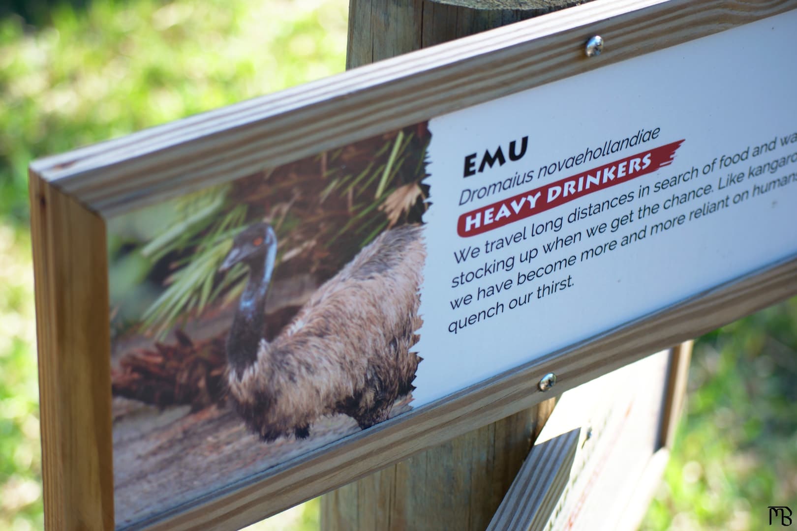 Emu information sign